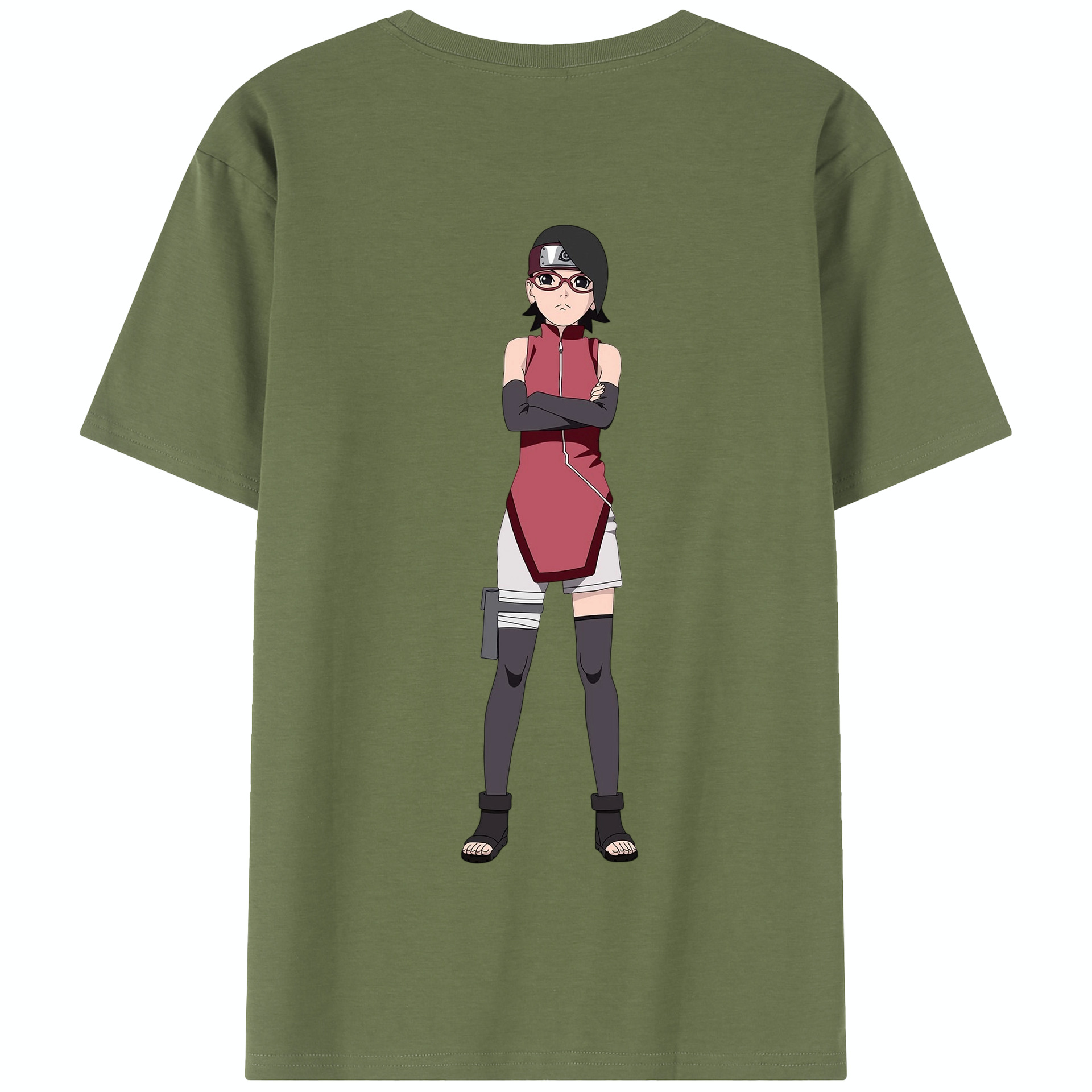 （画像用） NARUTO -ナルト- うちは サラダ Uchiha Sarada 綿100％半袖Tシャツ（背面プリント）